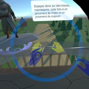 Capture d'écran montrant la zone de délimitation de mouvement en réalité virtuelle.